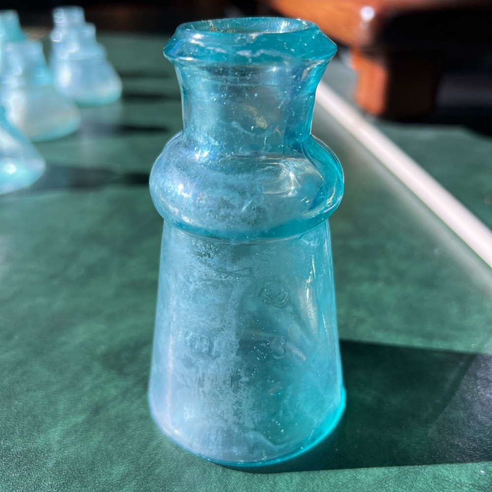 Antique Vintage Glass Bixby Shoe Polish Bottle